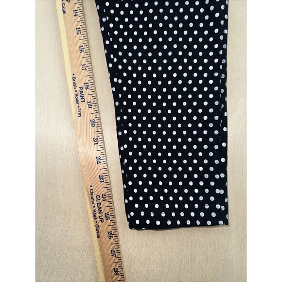 Woman Within Black White Polka Dots Leggings Pants Size 1X Stretch High Rise - Picture 3 of 6
